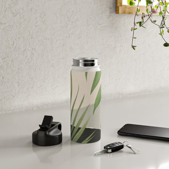 Abstract Art Tropical Leaves 49 Water Bottle Gallery Image 4
