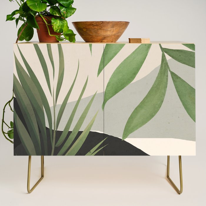 Abstract Art Tropical Leaves 49 Credenza Gallery Image 1