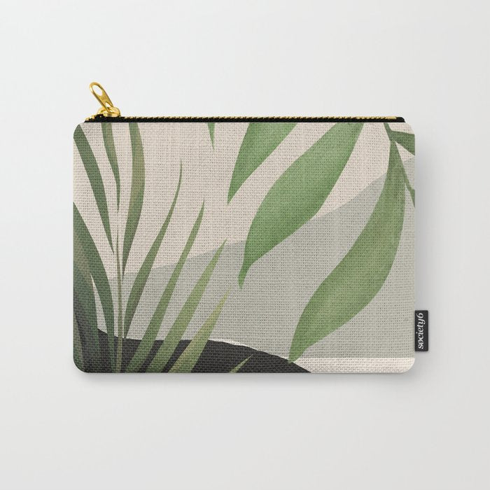 Abstract Art Tropical Leaves 49 Carry All Pouch Gallery Image 1