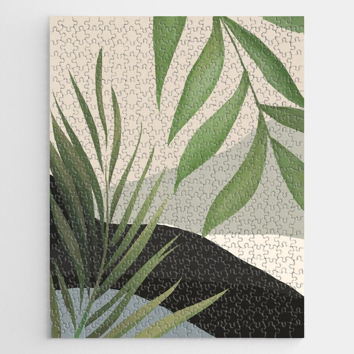 Abstract Art Tropical Leaves 49 Jigsaw Puzzle Gallery Image 1