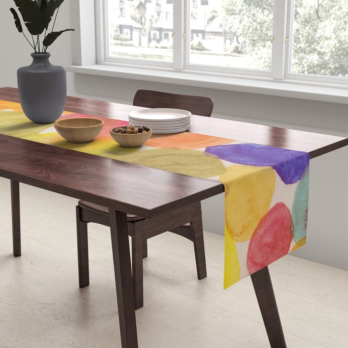 Watercolor Party #3 Table Runner Gallery Image 2