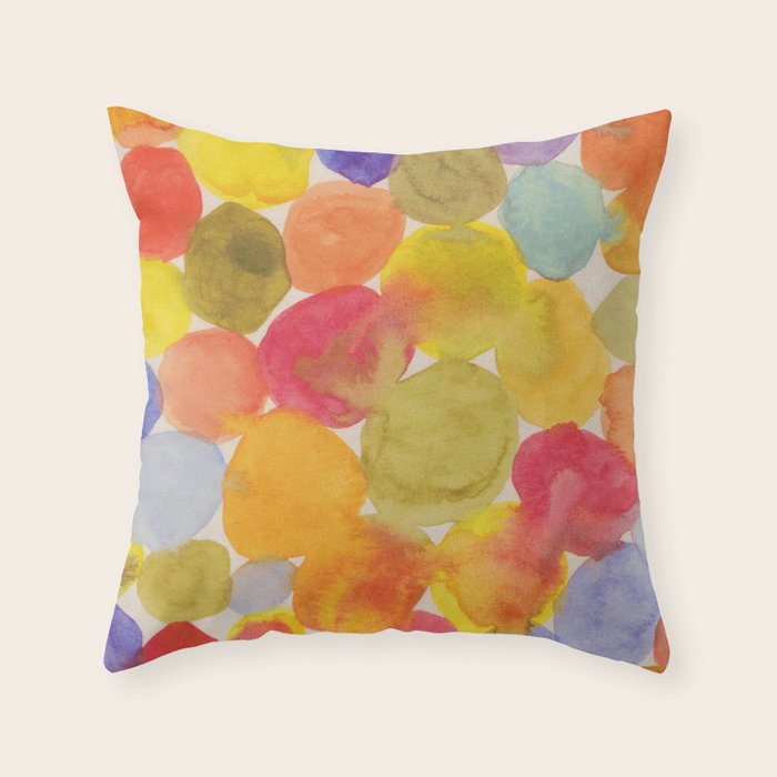 Watercolor Party #3 Throw Pillow Gallery Image 1