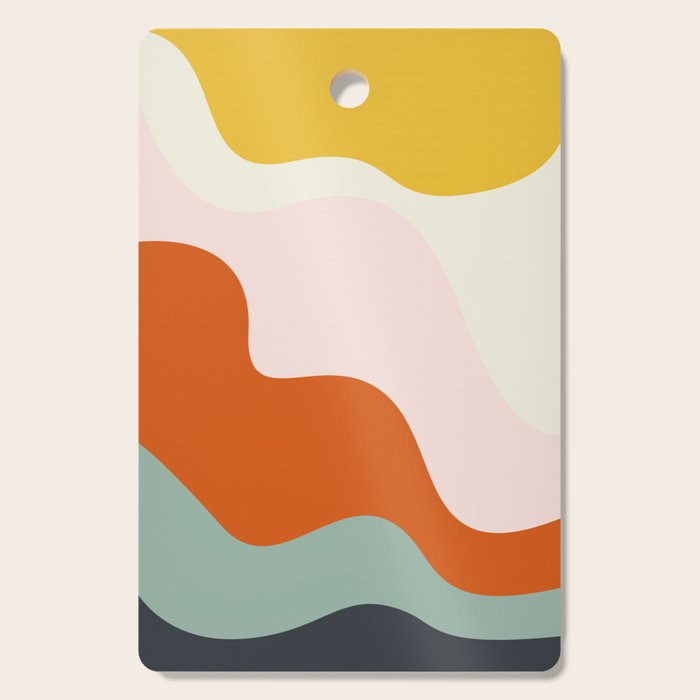 fluid waves mid century summer Cutting Board Gallery Image 1