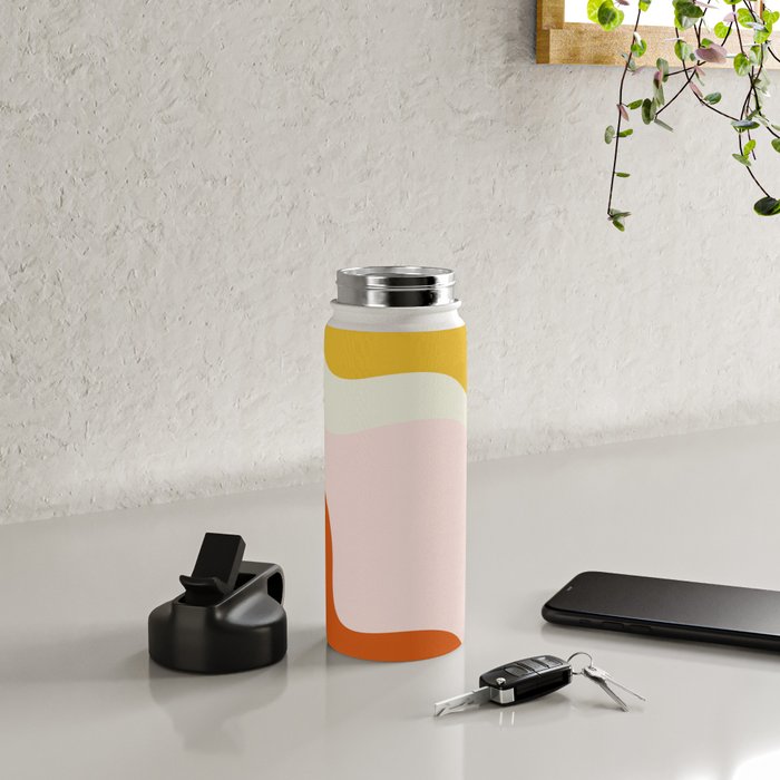 fluid waves mid century summer Water Bottle Gallery Image 4