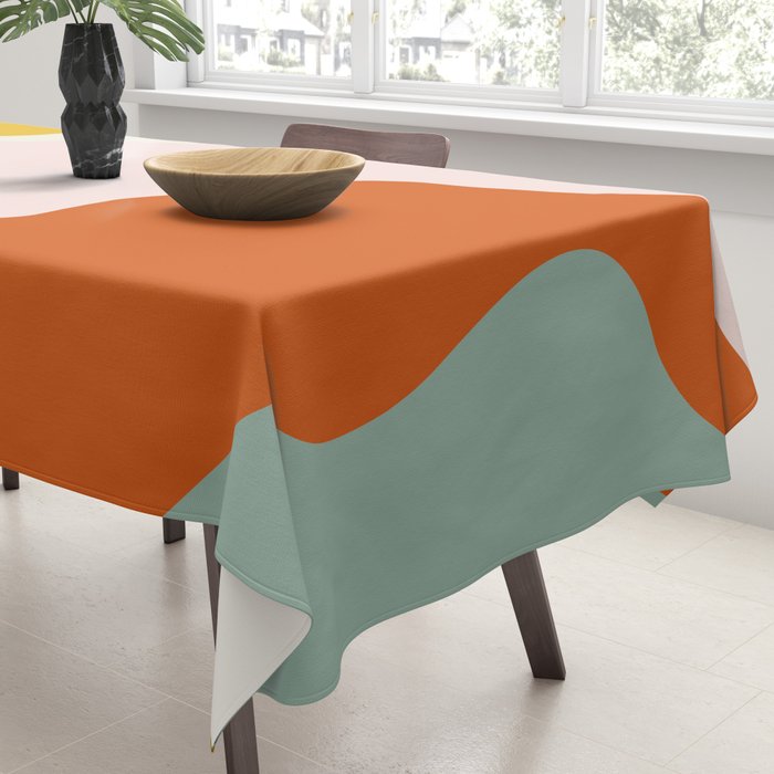fluid waves mid century summer Tablecloth Gallery Image 3