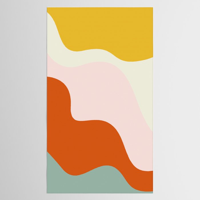 fluid waves mid century summer Tablecloth Gallery Image 2