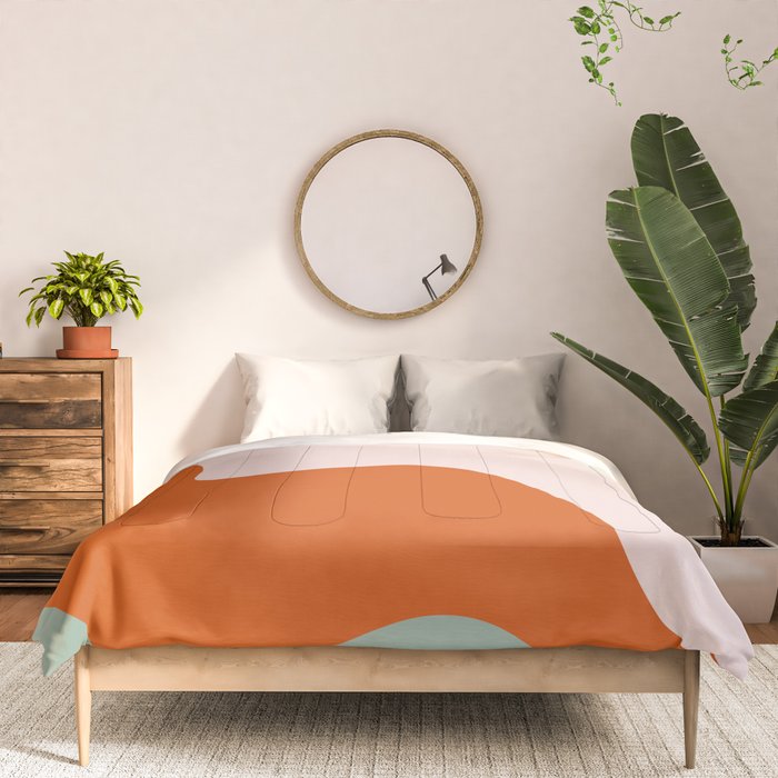 fluid waves mid century summer Comforter Gallery Image 3