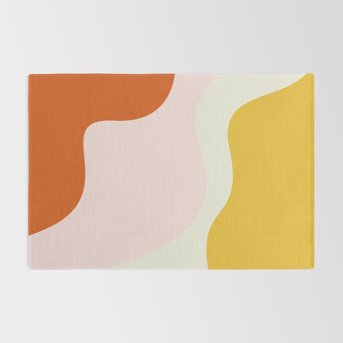fluid waves mid century summer Rug Gallery Image 2