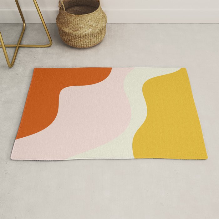 fluid waves mid century summer Rug Gallery Image 1