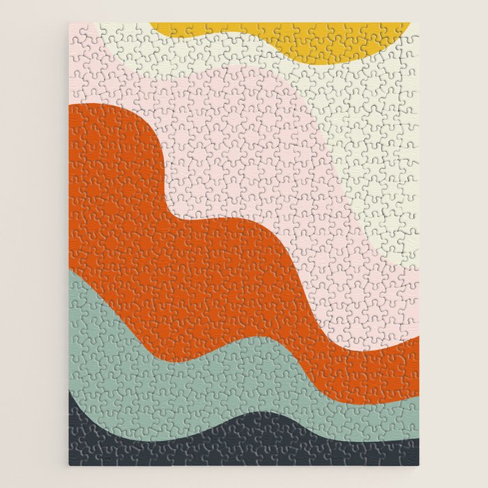 fluid waves mid century summer Jigsaw Puzzle Gallery Image 1