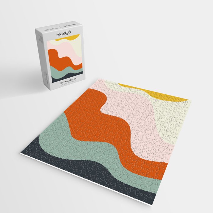 fluid waves mid century summer Jigsaw Puzzle Gallery Image 2