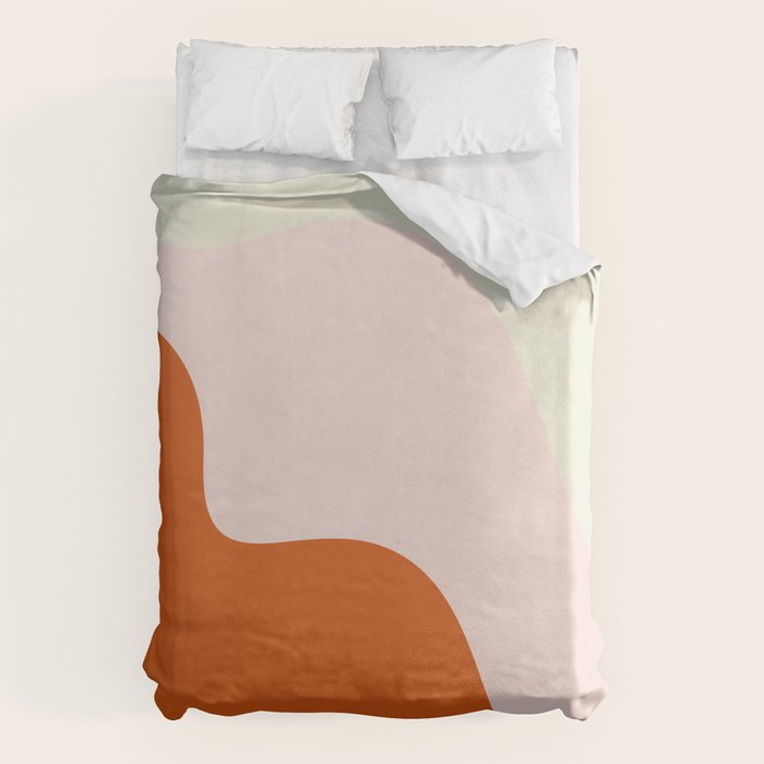 fluid waves mid century summer Duvet Cover Gallery Image 1