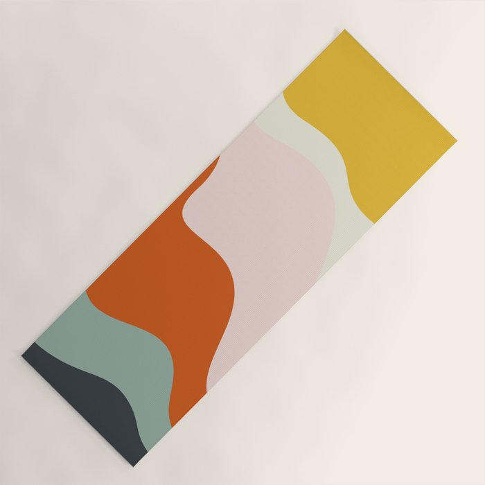 fluid waves mid century summer Yoga Mat Gallery Image 1