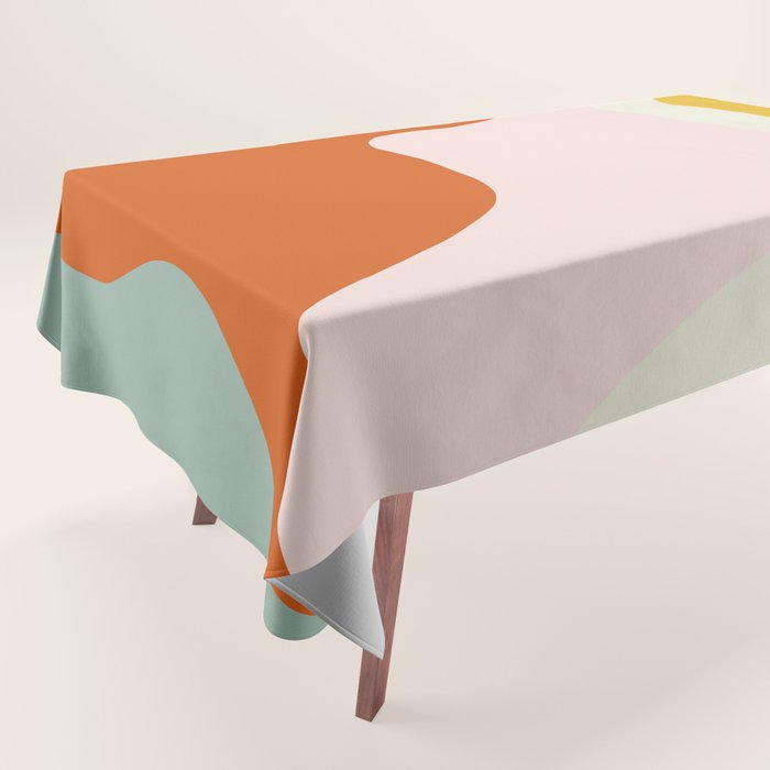 fluid waves mid century summer Tablecloth Gallery Image 1