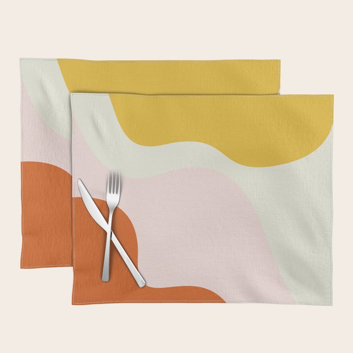 fluid waves mid century summer Placemat Gallery Image 1