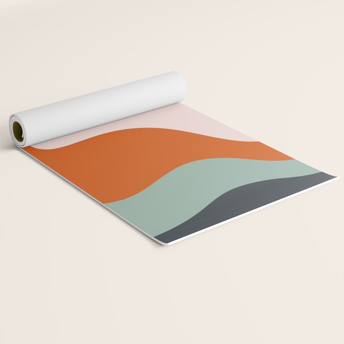 fluid waves mid century summer Yoga Mat Gallery Image 2