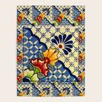 talavera mexican tile in blu Poster Gallery Image 4