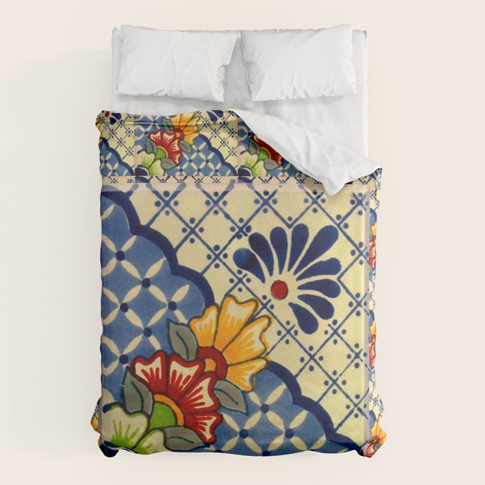 talavera mexican tile in blu Duvet Cover Gallery Image 6
