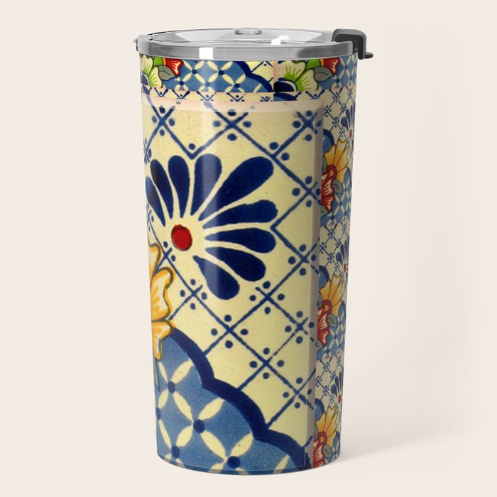 talavera mexican tile in blu Travel Mug Gallery Image 2