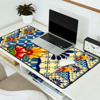 talavera mexican tile in blu Desk Mat Gallery Image 2