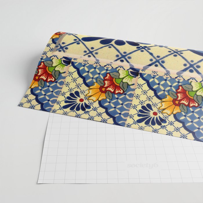 talavera mexican tile in blu Wrapping Paper Gallery Image 2