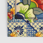 talavera mexican tile in blu Poster Gallery Image 3