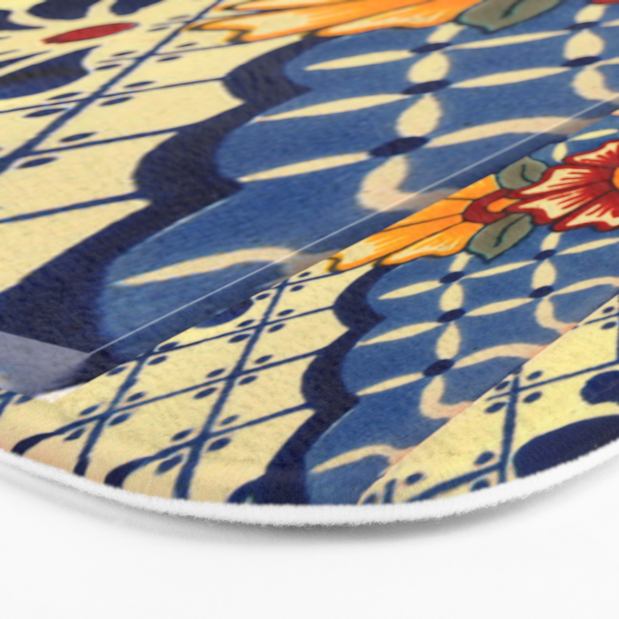 talavera mexican tile in blu Bath Mat Gallery Image 3