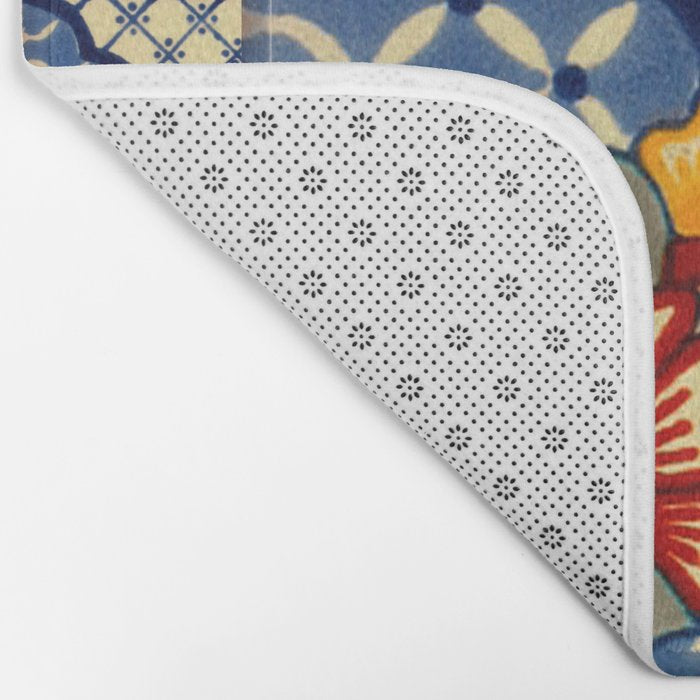 talavera mexican tile in blu Bath Mat Gallery Image 2