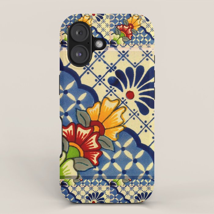 talavera mexican tile in blu iPhone Case Gallery Image 1