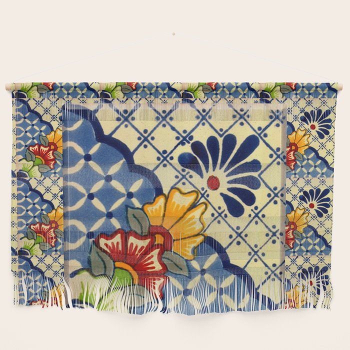 talavera mexican tile in blu Wall Hanging Gallery Image 1