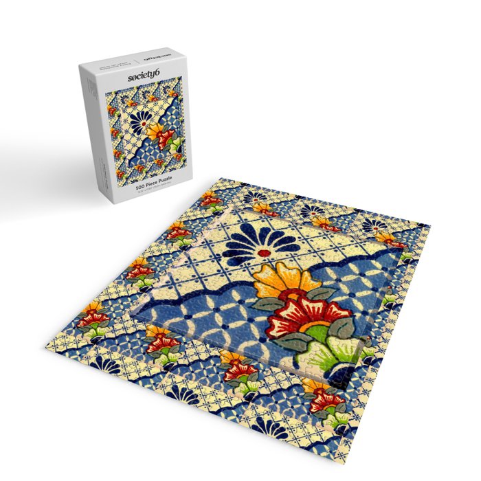 talavera mexican tile in blu Jigsaw Puzzle Gallery Image 2