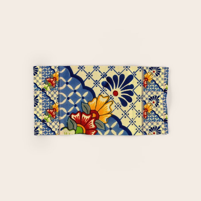 talavera mexican tile in blu Bath Towel Gallery Image 1