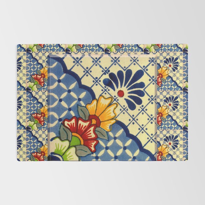 talavera mexican tile in blu Rug Gallery Image 2