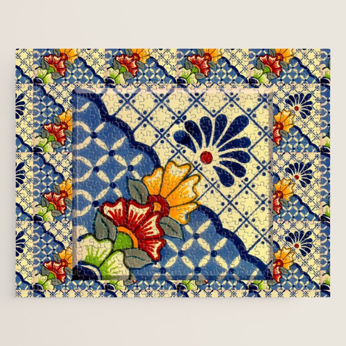 talavera mexican tile in blu Jigsaw Puzzle Gallery Image 1