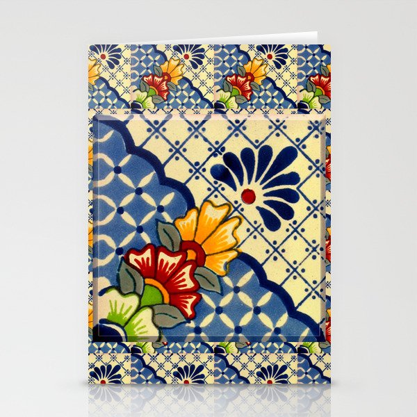 talavera mexican tile in blu Stationery Card Gallery Image 1
