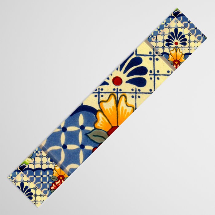 talavera mexican tile in blu Table Runner Gallery Image 3