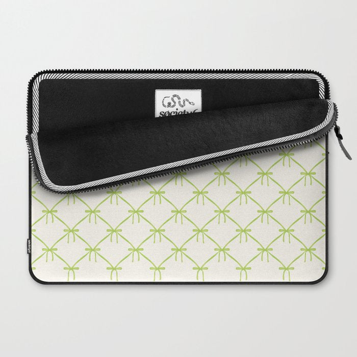 Bows & Ribbons Pattern V Green Laptop Sleeve Gallery Image 2