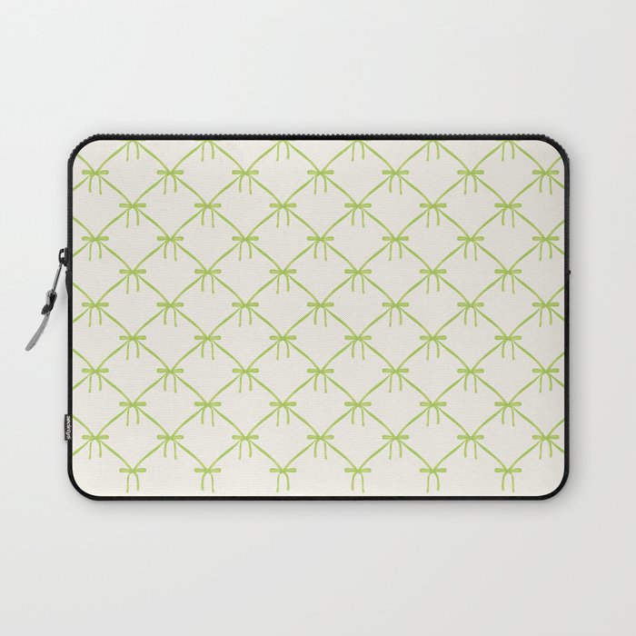 Bows & Ribbons Pattern V Green Laptop Sleeve Gallery Image 1