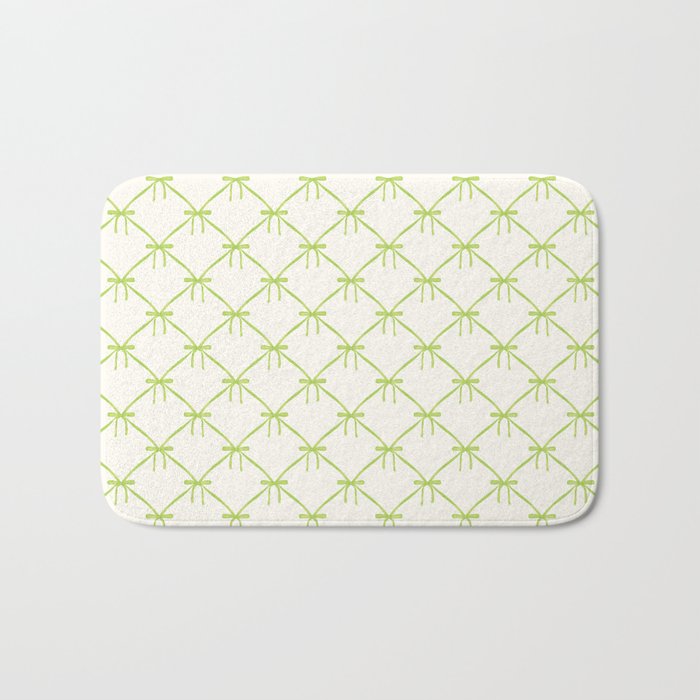 Bows & Ribbons Pattern V Green Bath Mat Gallery Image 1