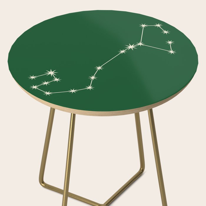 Scorpio Zodiac Star Constellation Line Art Green Side Table Gallery Image 2