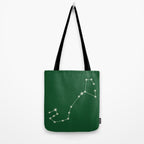 Scorpio Zodiac Star Constellation Line Art Green Tote Bag Gallery Image 2