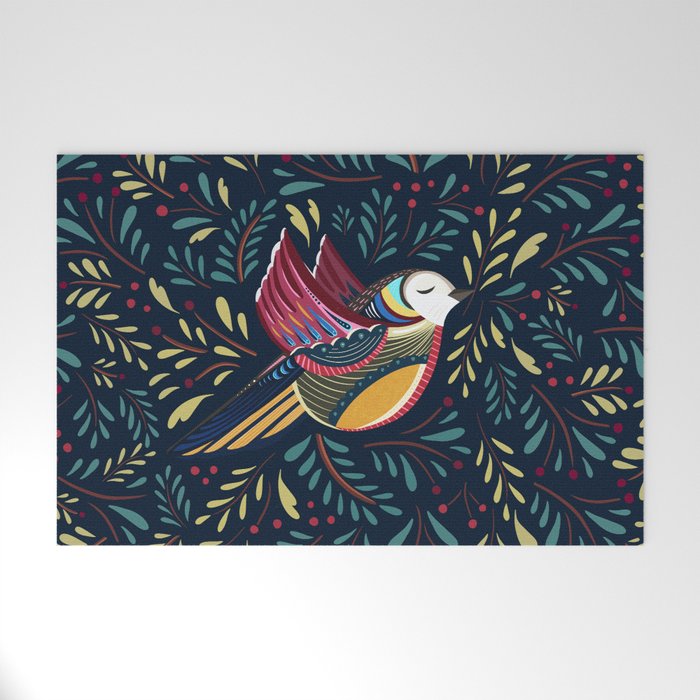 Peace Bird | Navy Welcome Mat Gallery Image 1