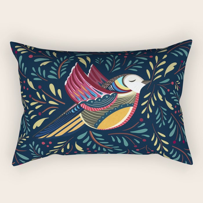 Peace Bird | Navy Rectangular Pillow Gallery Image 2