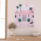Palm Springs Home â Blush & Teal Wall Tapestry Gallery Image 2