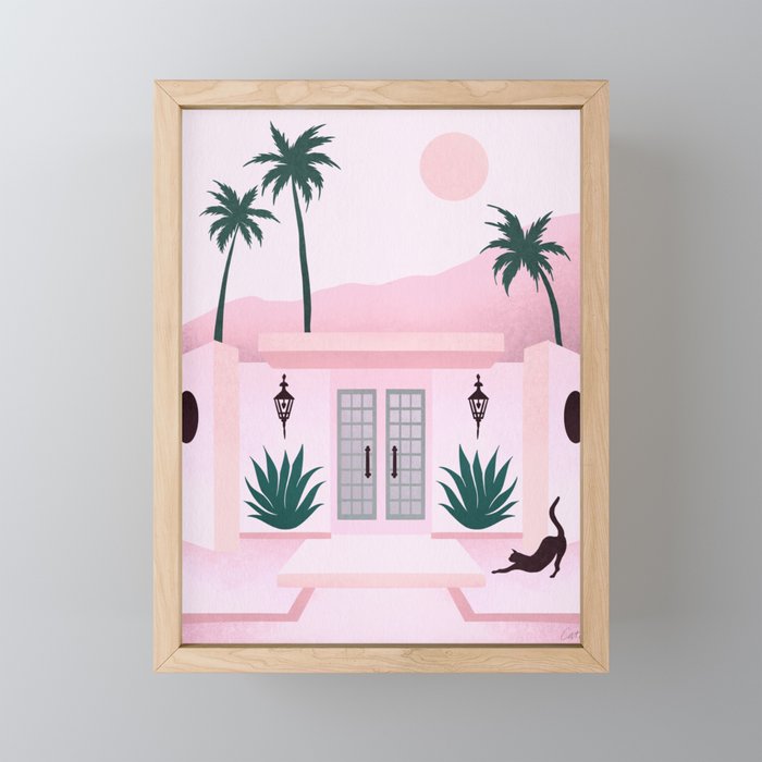 Palm Springs Home â Blush & Teal Mini Art Print Gallery Image 1