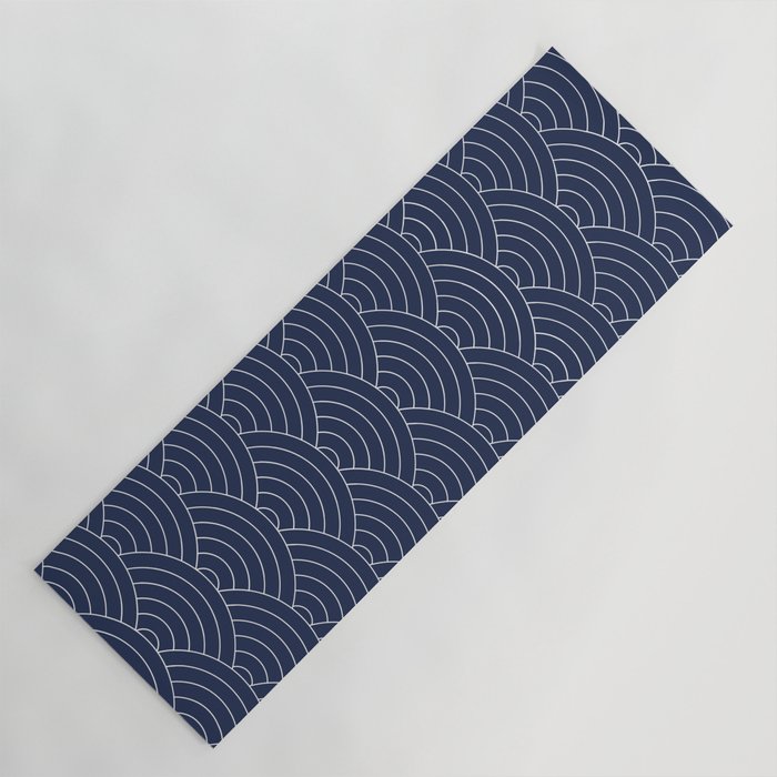 Waves (Navy) Yoga Mat Gallery Image 1