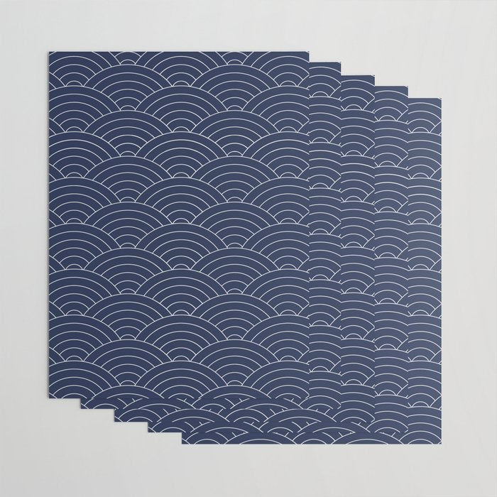 Waves (Navy) Wrapping Paper Gallery Image 3
