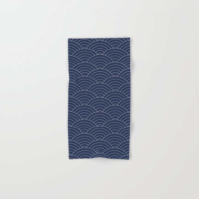 Waves (Navy) Bath Towel Gallery Image 1