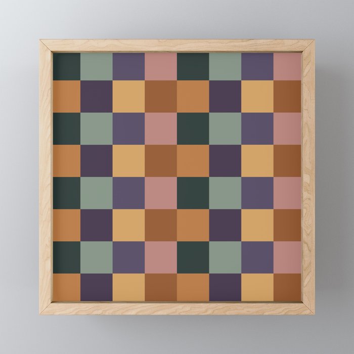 Checkered Multicolor Pattern XII Retro Mini Art Print Gallery Image 1