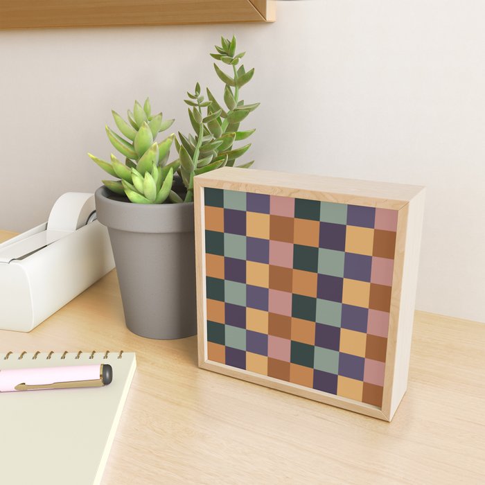 Checkered Multicolor Pattern XII Retro Mini Art Print Gallery Image 2